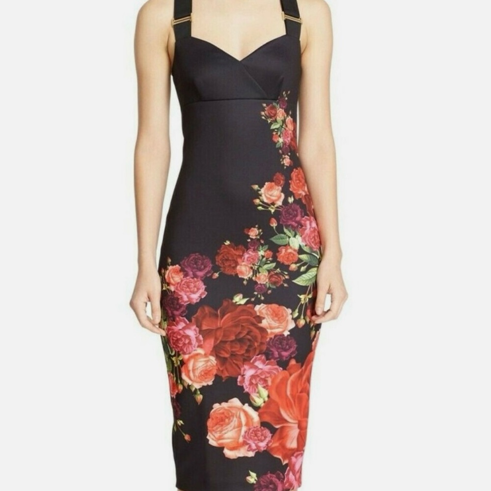 Ted Baker London Floral Black Dress size 1
